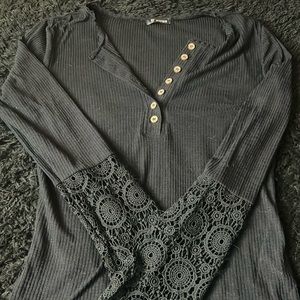 Black ribbed long sleeve